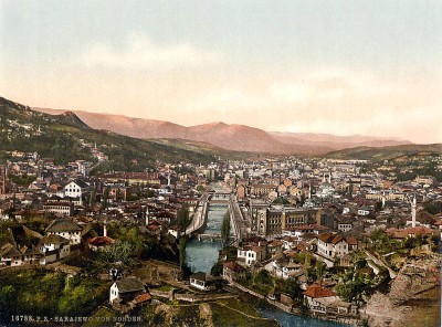 Panorama Sarajeva na kraju XIX veka. Bosna i Hercegovina / Austrougarska