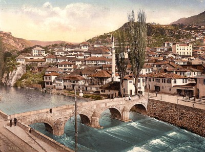 Staro Sarajevo, Miljacka između 1890-1900 god. Bosna i Hercegovina