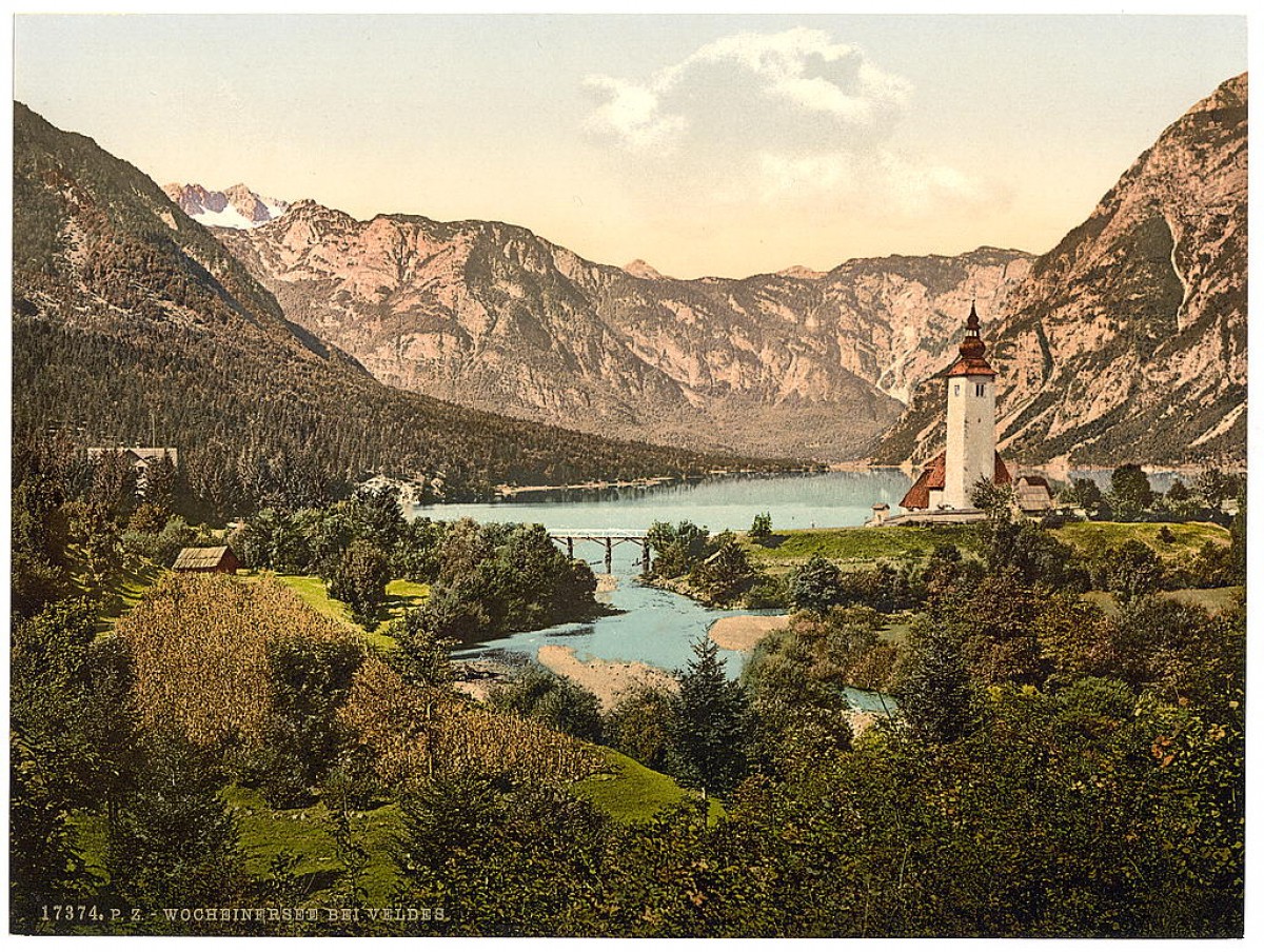 Bohinjsko jezero, Bohinj, Kranjska, Slovenija (1890)