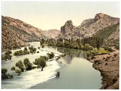Reka Cetina u blizini Omiša, Dalmacija oko 1890