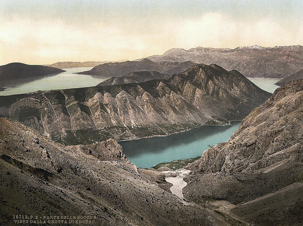 Krstac, pogled na Boku Kotorsku, oko 1900. godine. Crna Gora