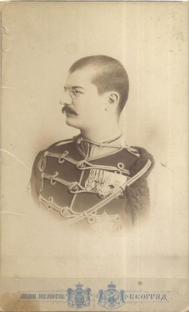 Kralj Srbije Aleksandar Obrenović V. Portret. Fotograf Milan Jovanović