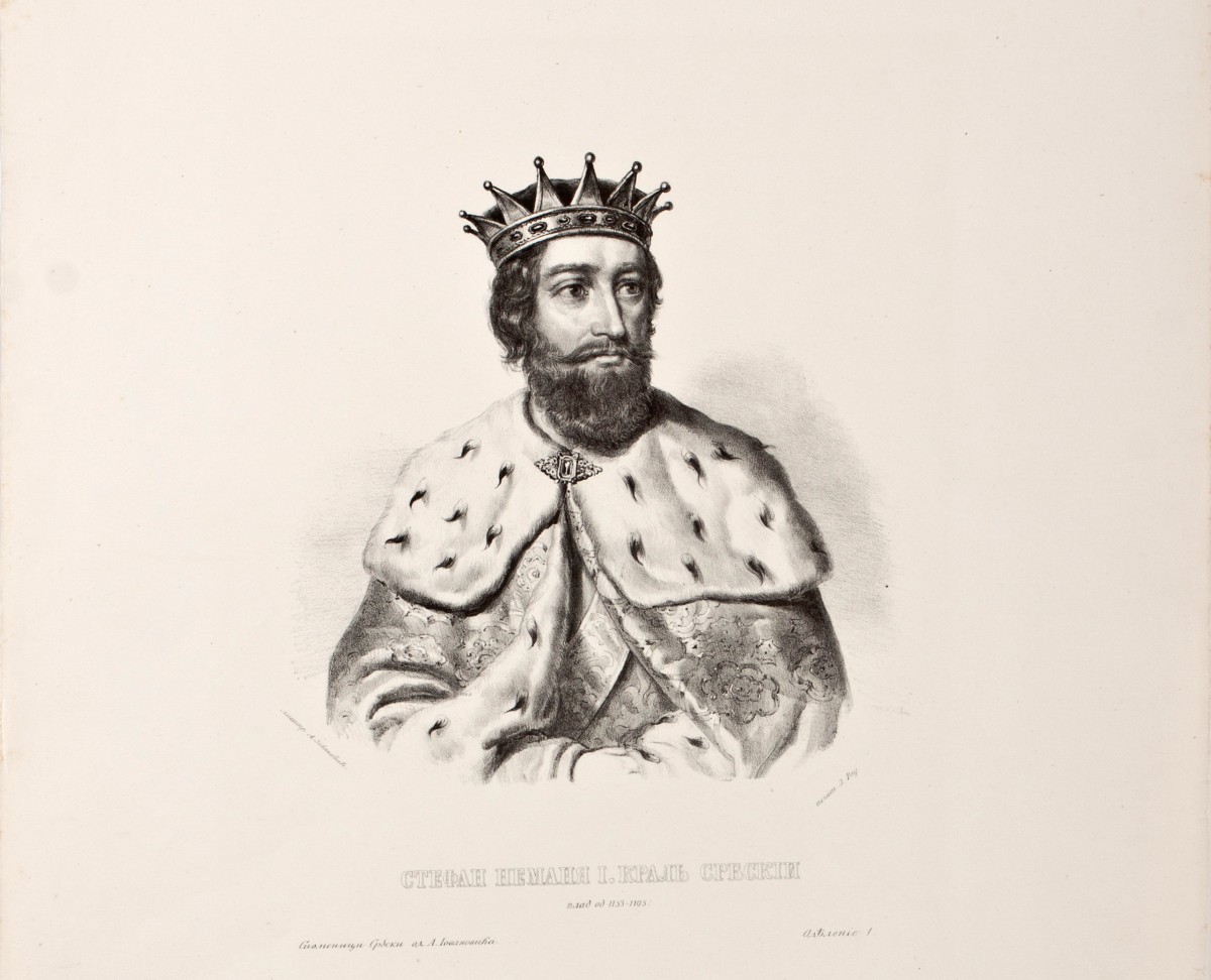 Stefan Nemanja, litografija Anastasa Jovanovica 1851