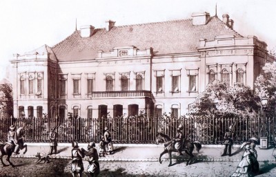 Stari konak u Beogradu. Restaurirana litografija iz 1856-1857. g.