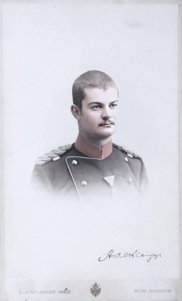 Portret mladog kralja Aleksandra Obrenovića. Atelje Adele, Beč (restaurirana i obojena verzija)