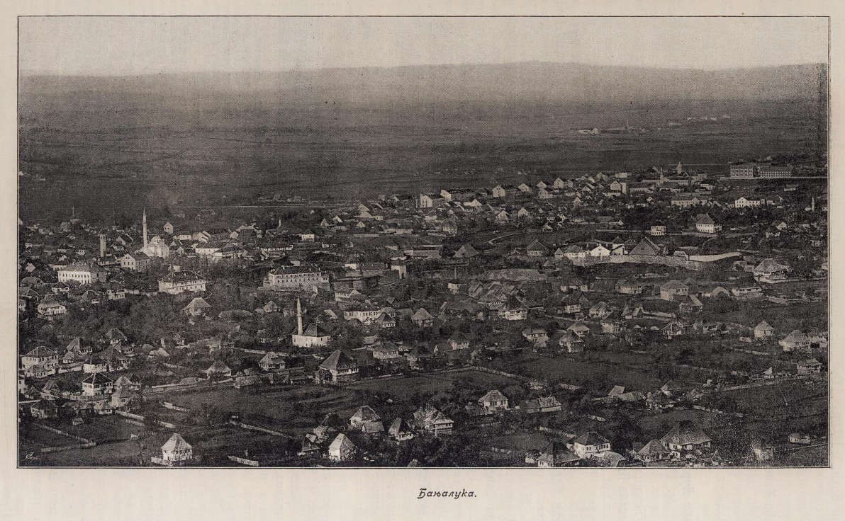 Banja Luka, panorama oko 1900 god.