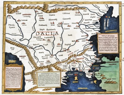 Karta Balkanskog poluostrva i Turske iz 1540. god. (Sebastian Münster, Geographia)