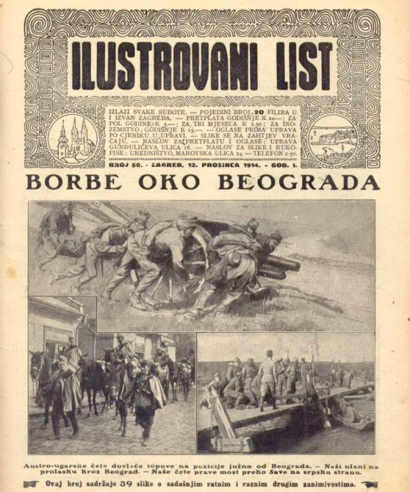 Borbe oko Beograda - Ilustrovani list, Zagreb 1914