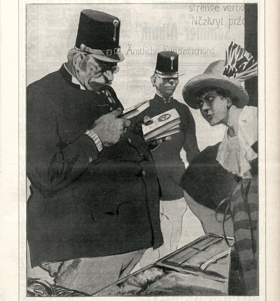 Cenzura knjiga u Austrougarskoj 1914. godine, ilustracija