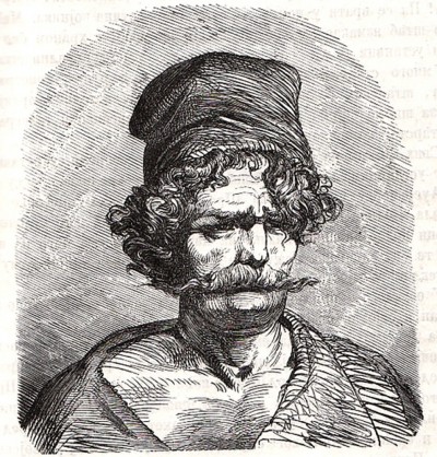 Dalmatinski mornar, ilustracija iz knjige Ustanak u Boci Kotorskoj (1869)