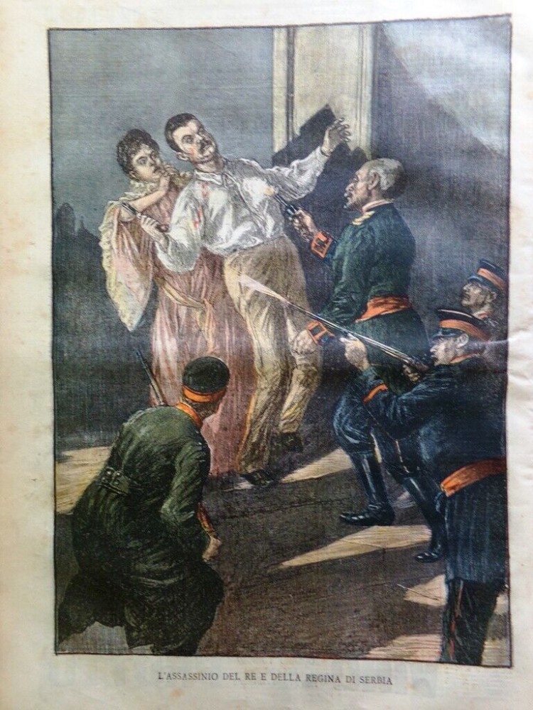 Ubistvo srpskog kralja i kraljice : La Tribuna Illustrata 8/21 Jun 1903
