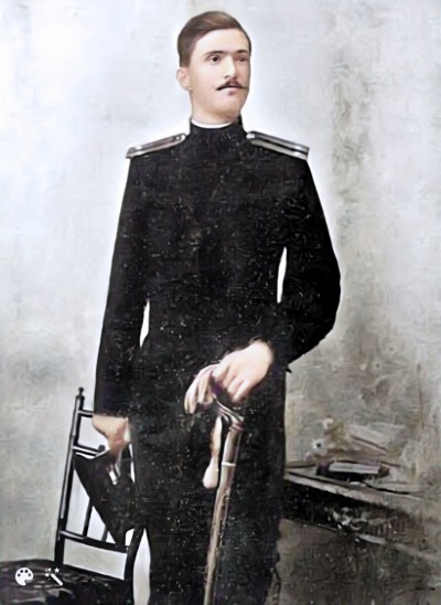 Milan Gagović (1874–1903), poručnik, jedan od poginulih zaverenika u Majskom prevratu 1903. (restaurirana i obojena)