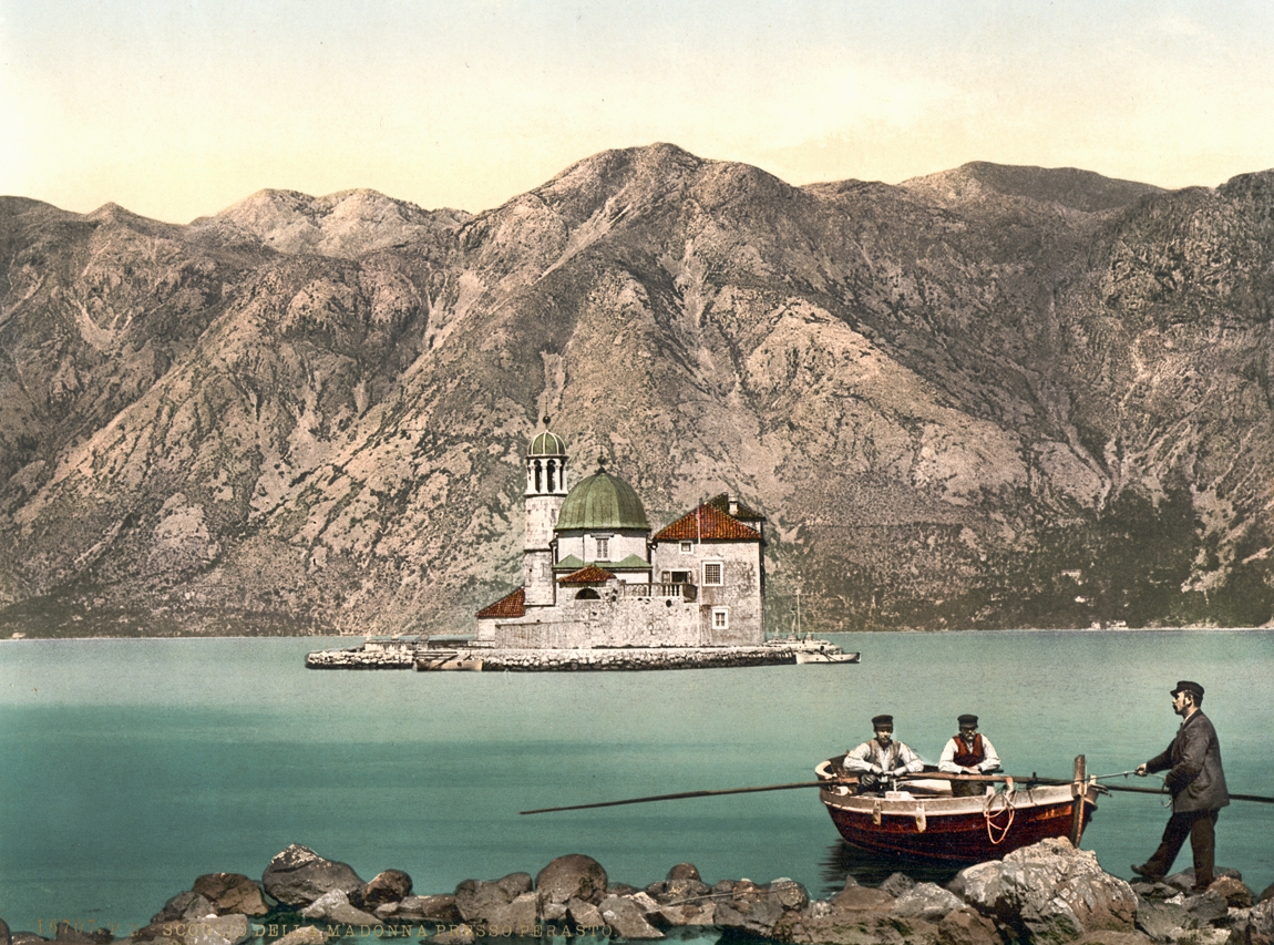 Gospa od Škrpjela, Perast krajem XIX v. Austrougarska / Crna Gora