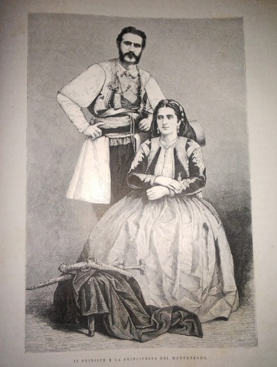 Knez Nikola I Petrović i kneginja Milena, ilustracija iz 1883. godine