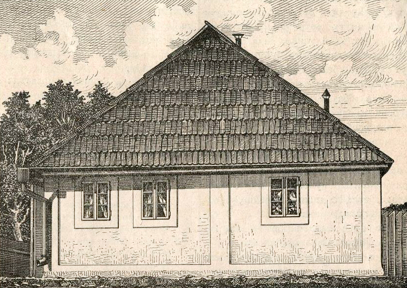 Kuća u kojoj se rodio Branko Radičević. Slavonski Brod. Crtež iz 1882. god.