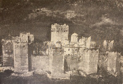 Manastir i grad Manasija. Snimak iz 20-tih godina XX veka
