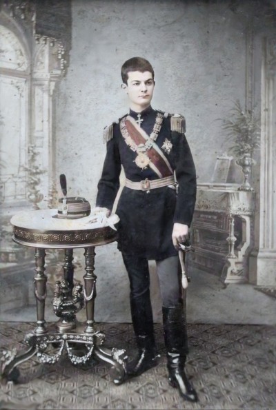Kralj Aleksandar Obrenović, portret iz mladosti (restaurirana i obojena)