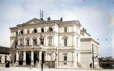 Zgrada Narodnog pozorišta u Beogradu početkom XX veka (obojena)