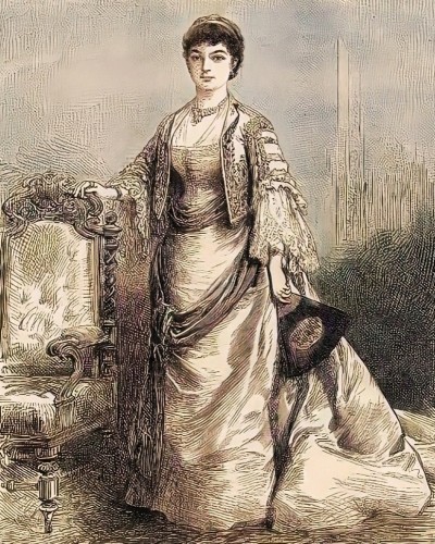 Kneginja Natalija, supruga kneza Milana Obrenovića. The Illustrated London News 1876 (restaurirana i obojena)