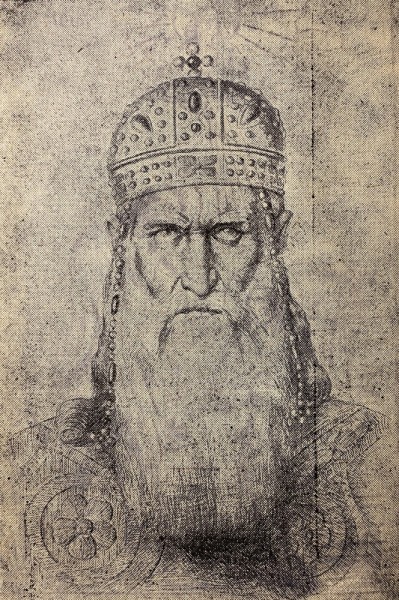 Nemanja, otac Svetog Save. Slika objavljena u knjizi - Bibliske slike... - u Kruševcu 1942 g. (original)