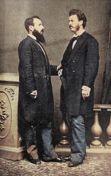 Nikola Pašić i Kosta Taušanović oko 1883 (obojena)