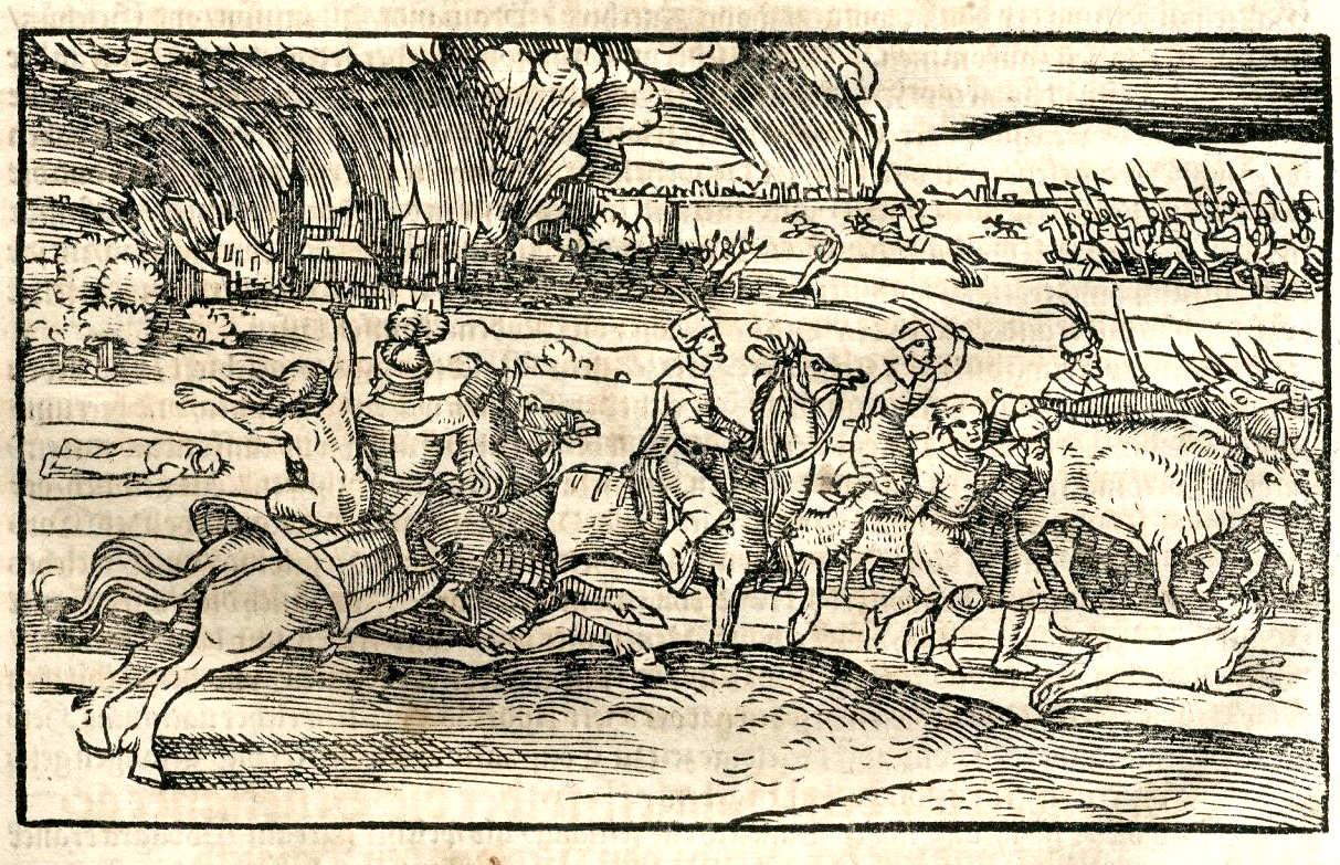 Pljačka i otimanje stoke i žena prikazani u knjizi Turska hronika (Türckische Chronica) iz 1577.