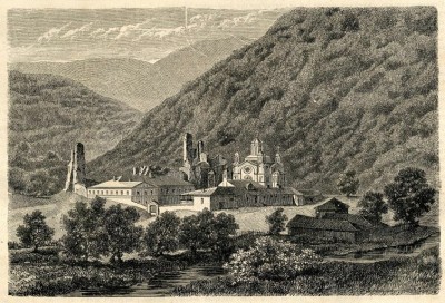 Manastir Ravanica. Crtež Feliksa Kanica, početak XIX veka