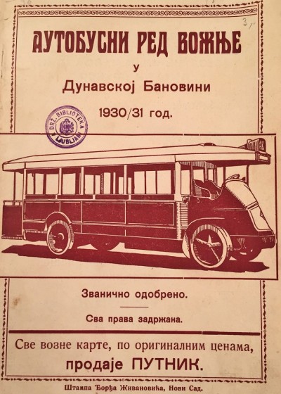 Autobuski red vožnje u Dunavskoj banovini 1930/1931