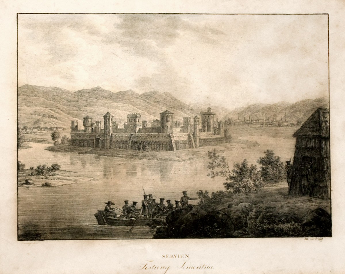 Smederevska tvrđava, litografija iz XIX veka