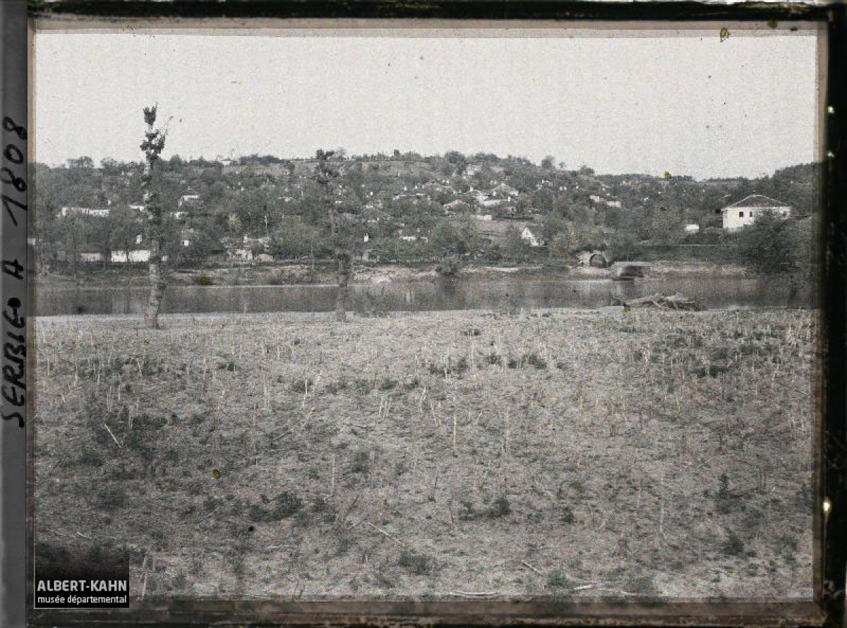 Pogled na Stalać sa rekom Moravom u prvom planu, 1913. god.