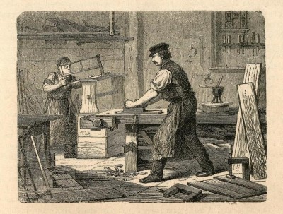 Stolarski posao, slika s kraja XIX veka