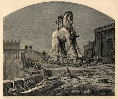 Trojanski konj, ilustracija iz 1882.
