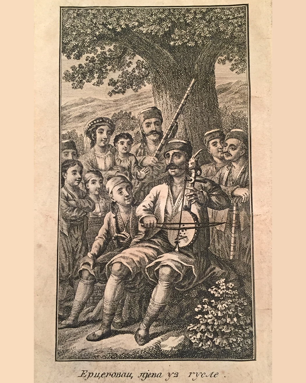 Hercegovac pjeva uz gusle : Ilustracija za Vukove Srpske narodne pesme iz 1824